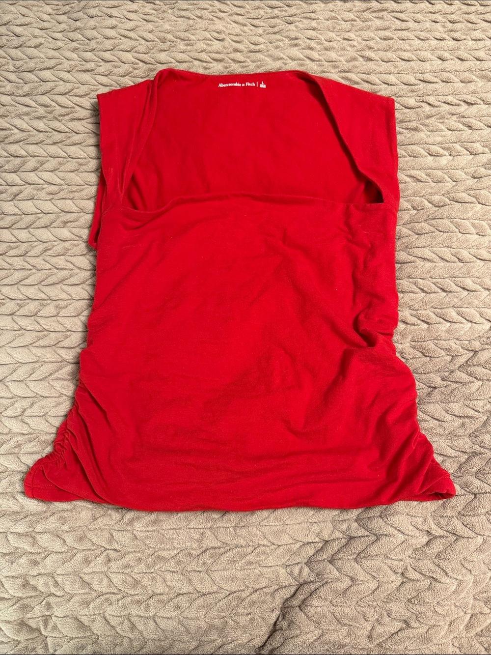 Abercrombie & Fitch Red Women's Fitted Tank Top with Square Neck, size L